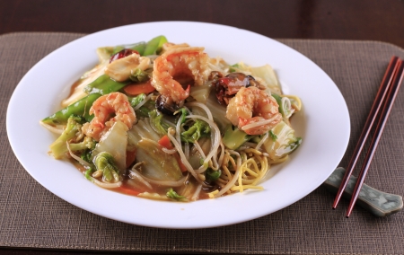 Yakisoba com Camarão